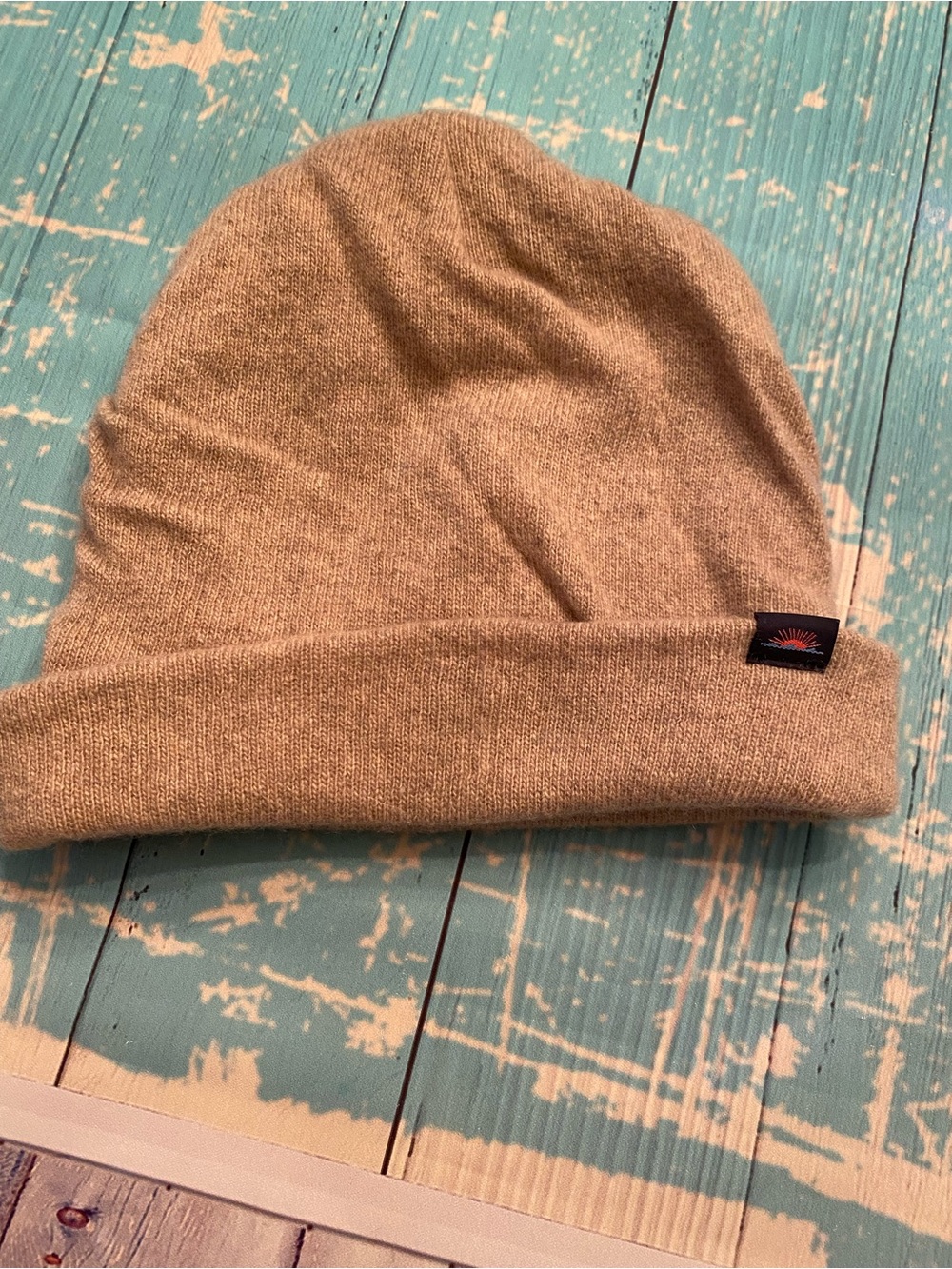 Faherty Beige Knit Beanie Hat